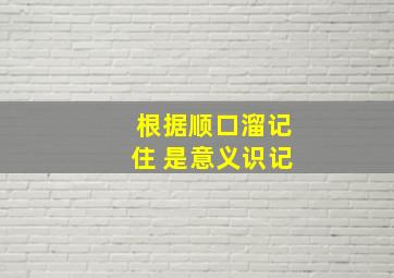 根据顺口溜记住 是意义识记